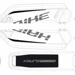 Aufkleber HAIBIKE Xduro Für Bosch-Akku 2014 / 2015 / 2016 / 2017 -E-Bike Zubehör Verkaufsladen 2015 dekor bosch grau gelb 3050770042