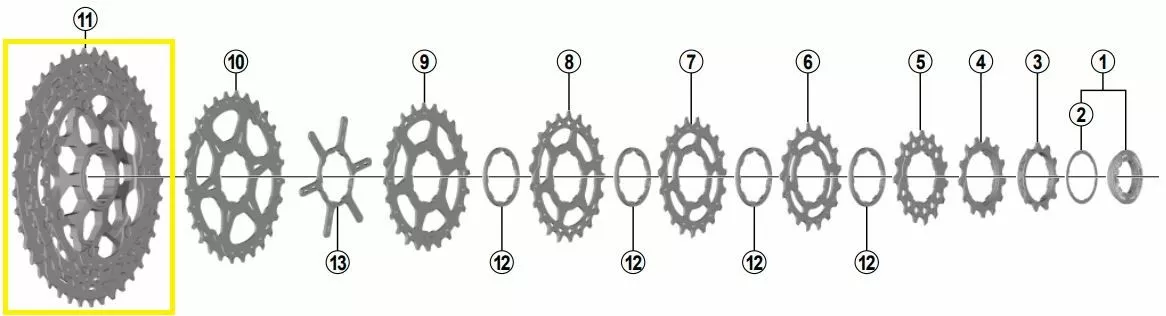 SHIMANO Ritzel-Einheit Für SLX 11-fach CS-M7000 Kassette 1 SHIMANO Ritzel-Einheit Für SLX 11-fach CS-M7000 Kassette