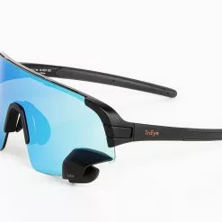 TriEye View Sport Revo - Sonnenbrille Mit Rückspiegel -E-Bike Zubehör Verkaufsladen trieye view sport revo blau side